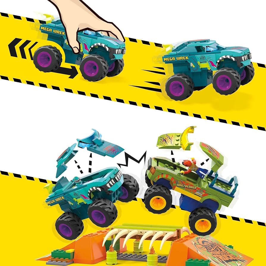 マッピーFIX TEAM Bradshaw 18-19 Amazon.com: Mega Hot Wheels Monster Trucks Building Toy